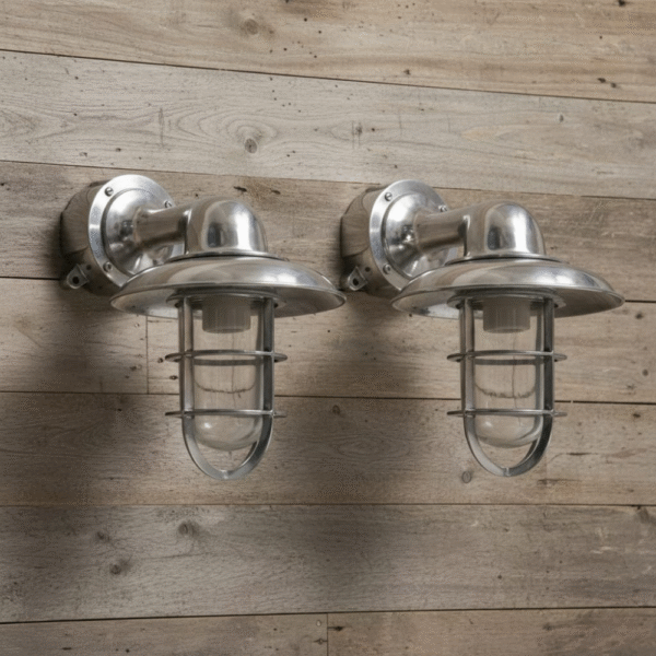 Nautical Bulkhead Light Marine Solid Aluminum Wall Light Fixture With Shade 2 pcs