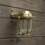 Wall Mount Bulkhead Sconce Light Fixture Nautical Vintage Style Brass