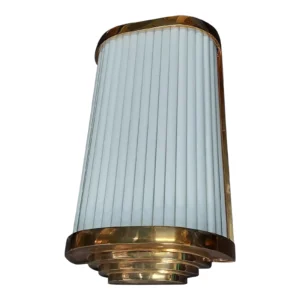 Skyscraper Vintage Art Deco Light Old Lamp Wall Sconces Fixture Brass & Glass Rod Ship Light