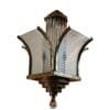 Vintage Art Deco Skyscraper Rod Ship Chandelier Fixture in Brass & Glass