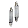 Skyscraper Art Deco Nickel Brass & Glass Wall Sconces – a Pair