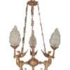 Vintage Art Deco Nouveau Mermaid Chandelier in Brass & Glass
