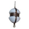 Vintage Art Deco Brass Hanging Light with Milk Glass Shade