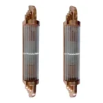 Vintage Art Deco Skyscraper Wall Sconces Fixture in Copper Brass & Glass – a Pair