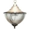 Vintage Art Deco Brass & Glass Ship Ceiling Fixture Pendant Hanging Light Lamp