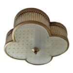 Vintage Art Deco Mount Ceiling Hanging Fixture Brass & Glass Rod Ship Light