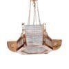 Vintage Art Deco Skyscraper Rod Ship Chandelier in Copper & Glass
