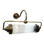 Vintage Art Deco Skyscraper Wall Sconce in Brass & Glass