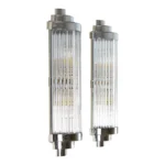 Skyscraper Vintage Art Deco Light Old Lamp Wall Sconces Fixture Nickel Brass & Glass Rod Ship Light – a Pair