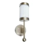 Vintage Art Deco Rod Ship Light Lamp Wall Sconces Fixture in Brass & Milk Glass