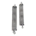 Pair Vintage Art Deco Light Rod Ship Light Wall Sconces Fixture in Nickel Brass & Glass