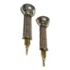 Pair Vintage Art Deco Wall Sconces in Nickel Brass Lamp; Glass Rod Ship Light