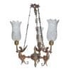 Vintage Victorian Cut Glass Art Deco Nouveau Mermaid Hanging Chandelier in Brass & Cut Glass