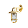 Vintage Brass Wall Sconce Light Fixture with Glass Shade Antique Style Lamp