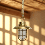 Vintage Brass Hanging Load Lamp – Design Wall or Exterior Ceiling Light
