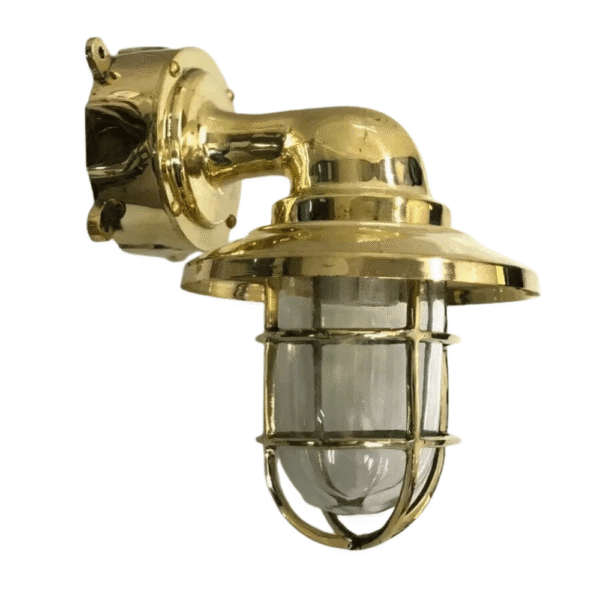 Nautical Solid Brass Outdoor Exterior Wall Light Fixture With Junction Box