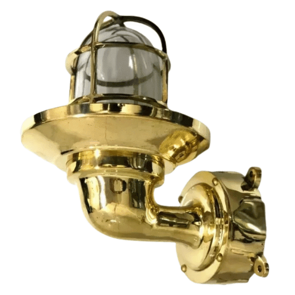 Nautical Solid Brass Outdoor Exterior Wall Light Fixture With Junction Box