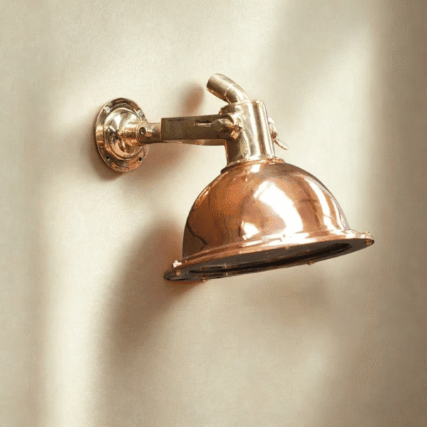 NAUTICAL MARINE ANTIQUE FIXTURE COPPER & BRASS CEILING LIGHT SHIP CARGO LIGHT