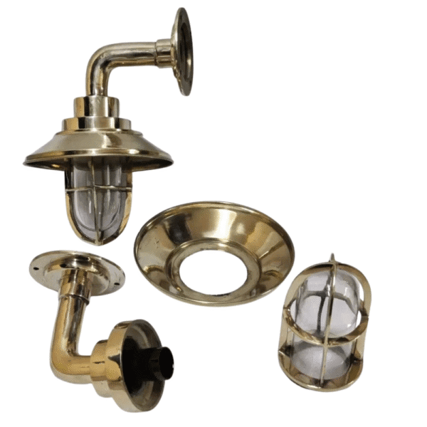 Nautical Bulkhead Light Marine Solid Brass Wall Light With Shade