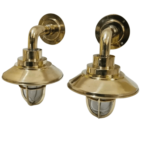 Nautical Bulkhead Light Marine Solid Brass Wall Light With Shade