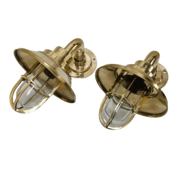 Nautical Bulkhead Light Marine Solid Brass Wall Light With Shade