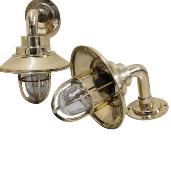 Nautical Bulkhead Light Marine Solid Brass Wall Light With Shade