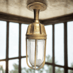 Nautical Solid Brass Ship Marine Bulkhead Ceiling Light Sconce Fixture