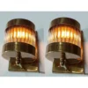 Art Deco Brass & Clear Glass Rod Wall Sconces – Set of 2