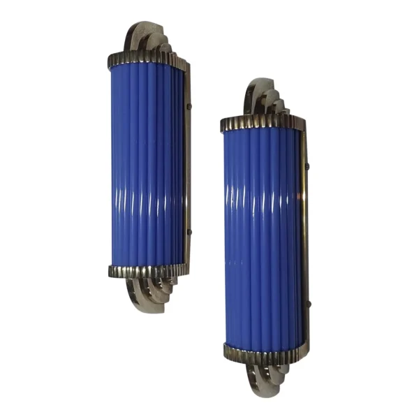 Pair Skyscraper Vintage Art Deco Light Wall Sconces
