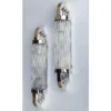 Skyscraper Art Deco Nickel Brass & Glass Wall Sconces – a Pair