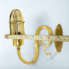 Nautical Maritime Brass Angled Wall Passageway Light Fixture With Shade