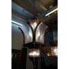 Vintage Large Size Skyscraper Art Deco Hanging Chandelier Fixture in Brass & Glass Rod Ship 8 Light