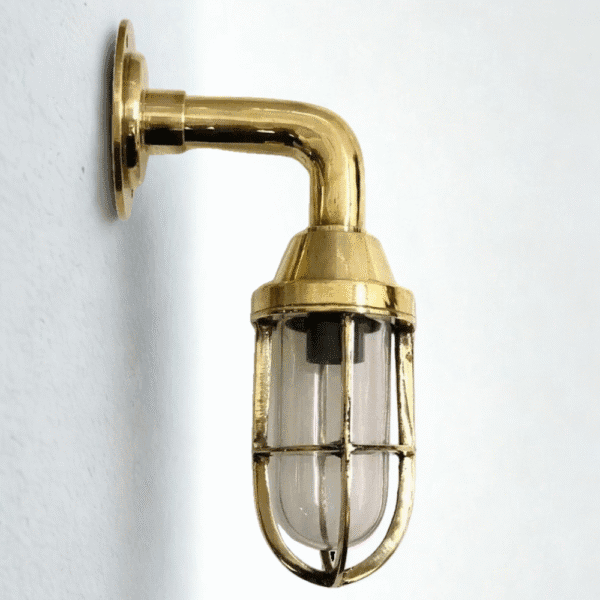 Nautical Solid Brass Bulkhead Wall Sconce Light Fixture Indoor & Outdoor Marine