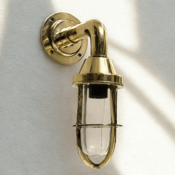 Nautical Solid Brass Bulkhead Wall Sconce Light Fixture Indoor & Outdoor Marine