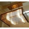 Art Deco Brass & Glass Rod Ship Light Chandelier