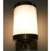 Vintage Art Deco Rod Ship Wall Sconces Fixture in Brass & Milk Glass
