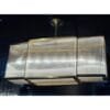Vintage Art Deco Brass & Glass Rod Ship 7 Light Chandelier