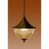 Vintage Art Deco Brass & Glass Ship Ceiling Fixture Pendant Hanging Light Lamp