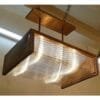 Art Deco Brass & Glass Rod Ship Light Chandelier