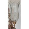 Vintage Victorian Cut Glass Art Deco Nouveau Mermaid Hanging Chandelier in Brass & Cut Glass