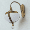 Vintage Art Deco Brass Milk Glass Wall Ceiling Fixture Sconces Ship Light Lamp