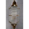 Vintage Art Deco Skyscraper Rod Ship Chandelier in Brass & Glass