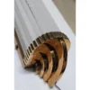 Pair Vintage Art Deco Skyscraper Wall Sconces Fixture Brass Lamp; Frosted Ribbed Glass Rod Ship Light