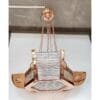 Vintage Art Deco Skyscraper Rod Ship Chandelier in Copper & Glass