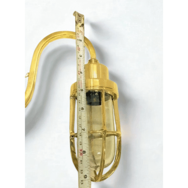 Nautical Maritime Brass Angled Wall Passageway Light Fixture With Shade