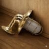 Nautical Maritime Milk Glass Brass Wall Light Fixture with Shade Vintage