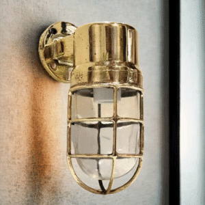Antique Nautical Brass Bulkhead Wall Lights – Vintage Passageway Ship