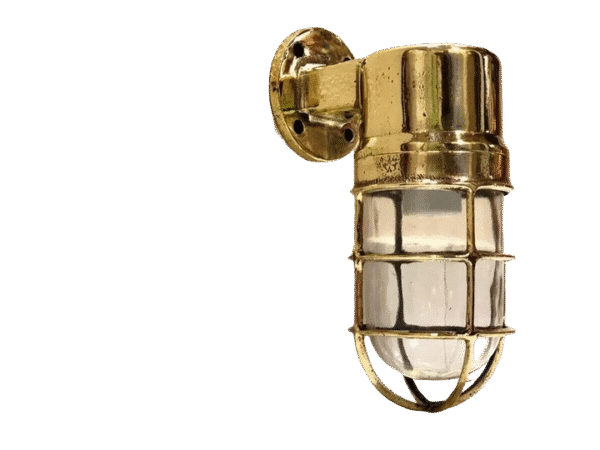 Antique Nautical Brass Bulkhead Wall Lights – Vintage Passageway Ship