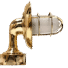 Nautical Maritime Brass Wall Light Fixture with Milk Glass Shade & Junction Box