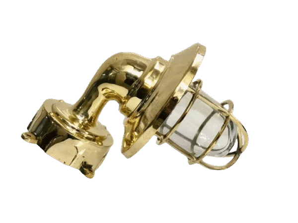 Nautical Solid Brass Outdoor Exterior Wall Light Fixture With Junction Box